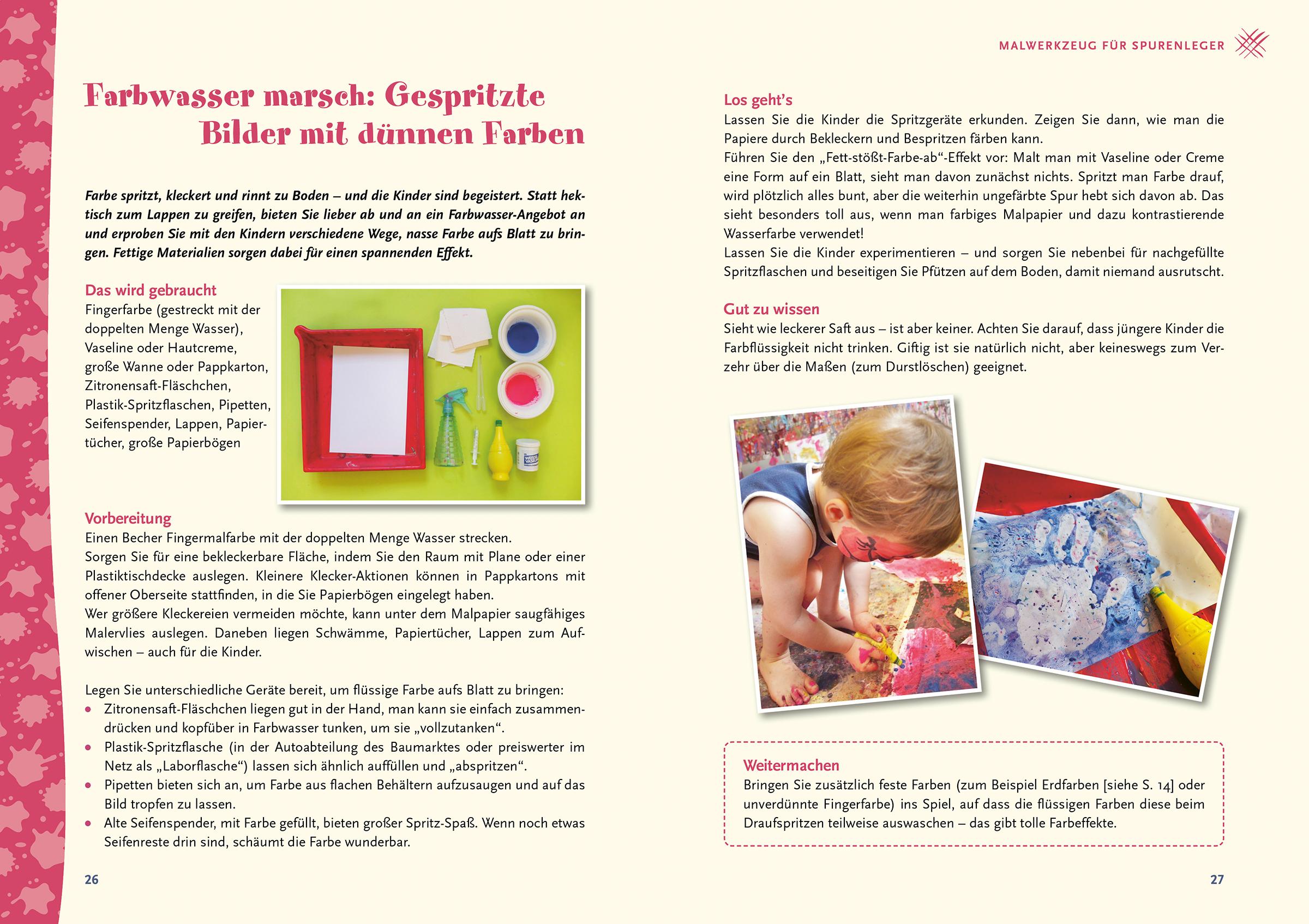 Beispielinhalt (Bild) Spielen mit Krippenkindern: malen, matschen, kneten