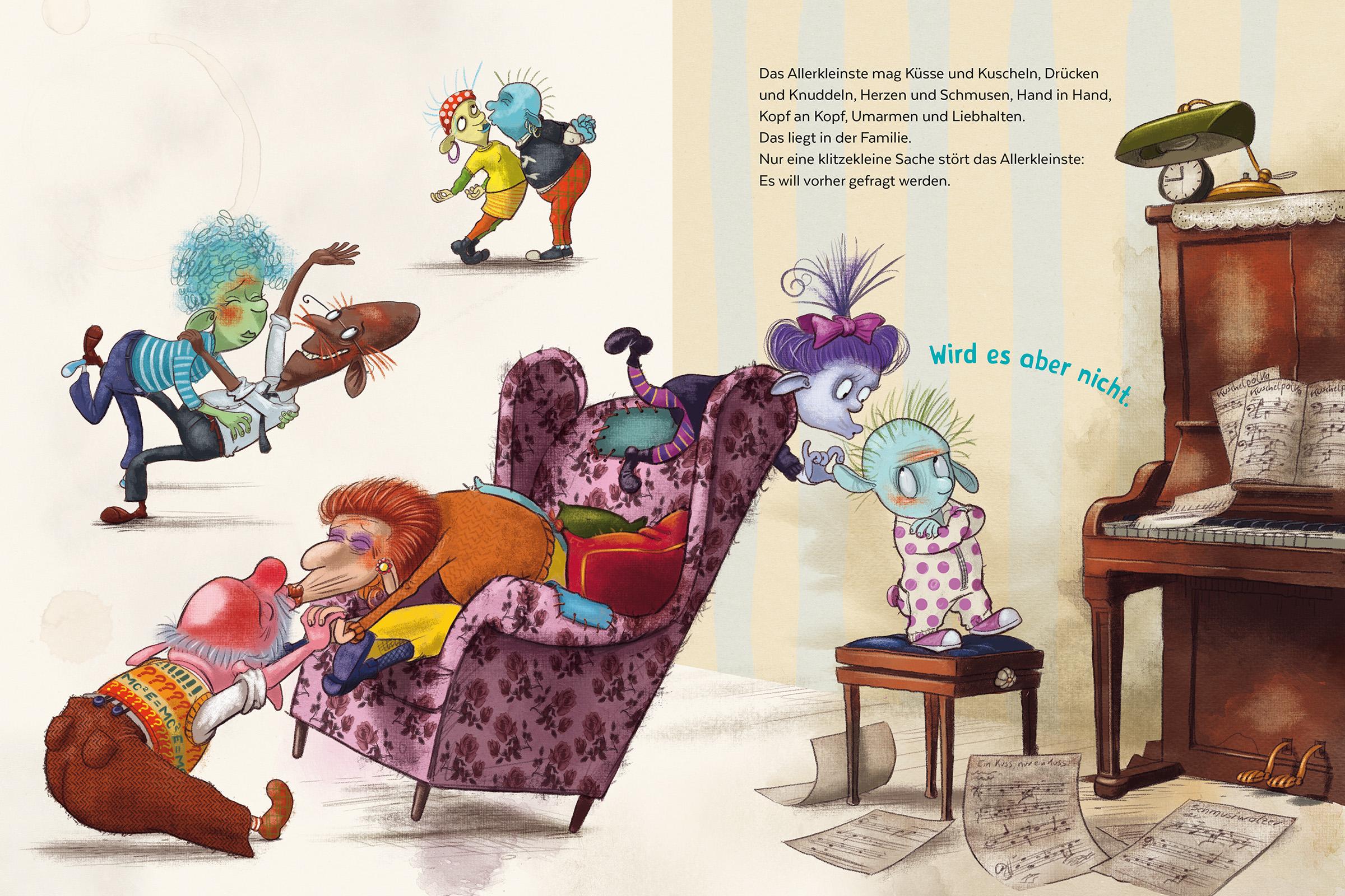 Beispielinhalt (Bild) Schluss! Kein Kuss! Das Allerkleinste sagt laut Nein