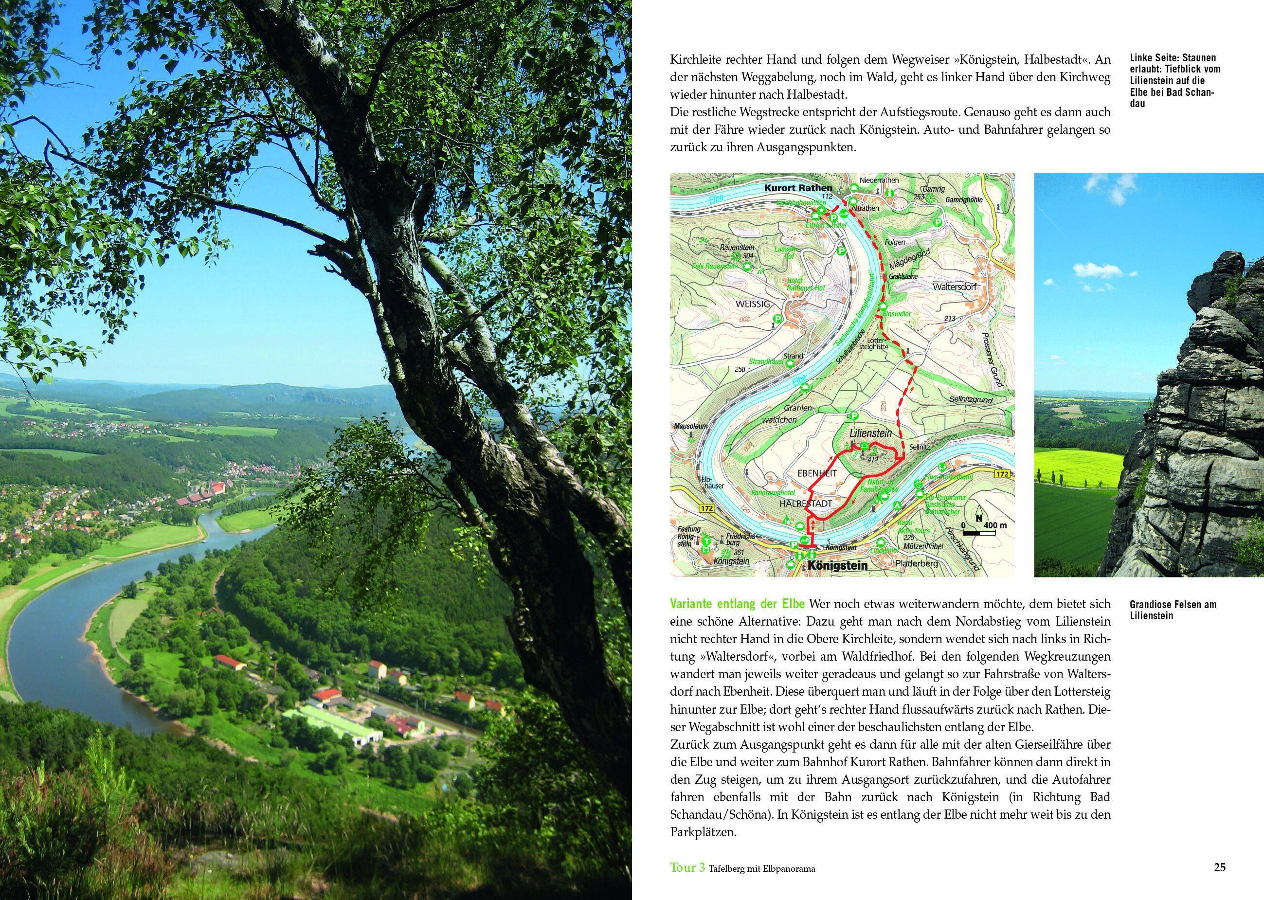 Beispielinhalt (Bild) Wandertouren für Langschläfer Sächsische Schweiz