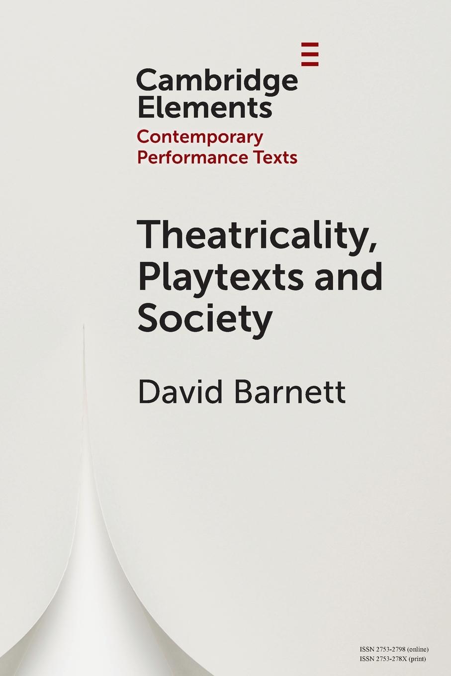 Vorderes Coverbild Theatricality, Playtexts and Society