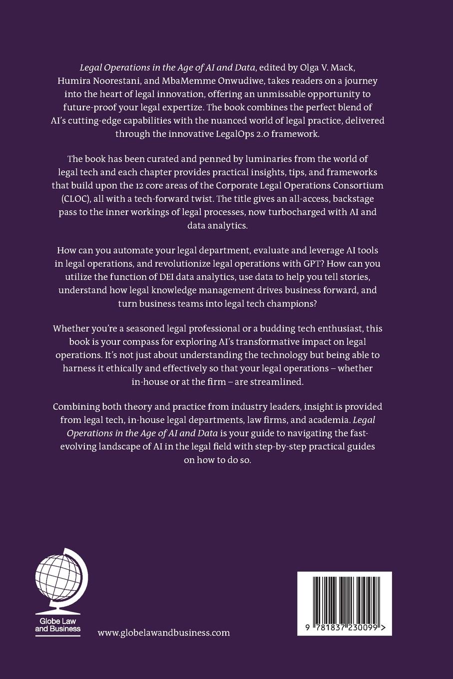 Rückseitencover Legal Operations in the Age of AI and Data