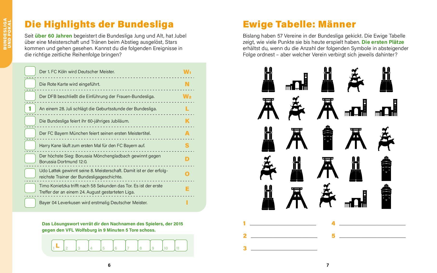 Beispielinhalt (Bild) Fußball I Wissen in Rätseln
