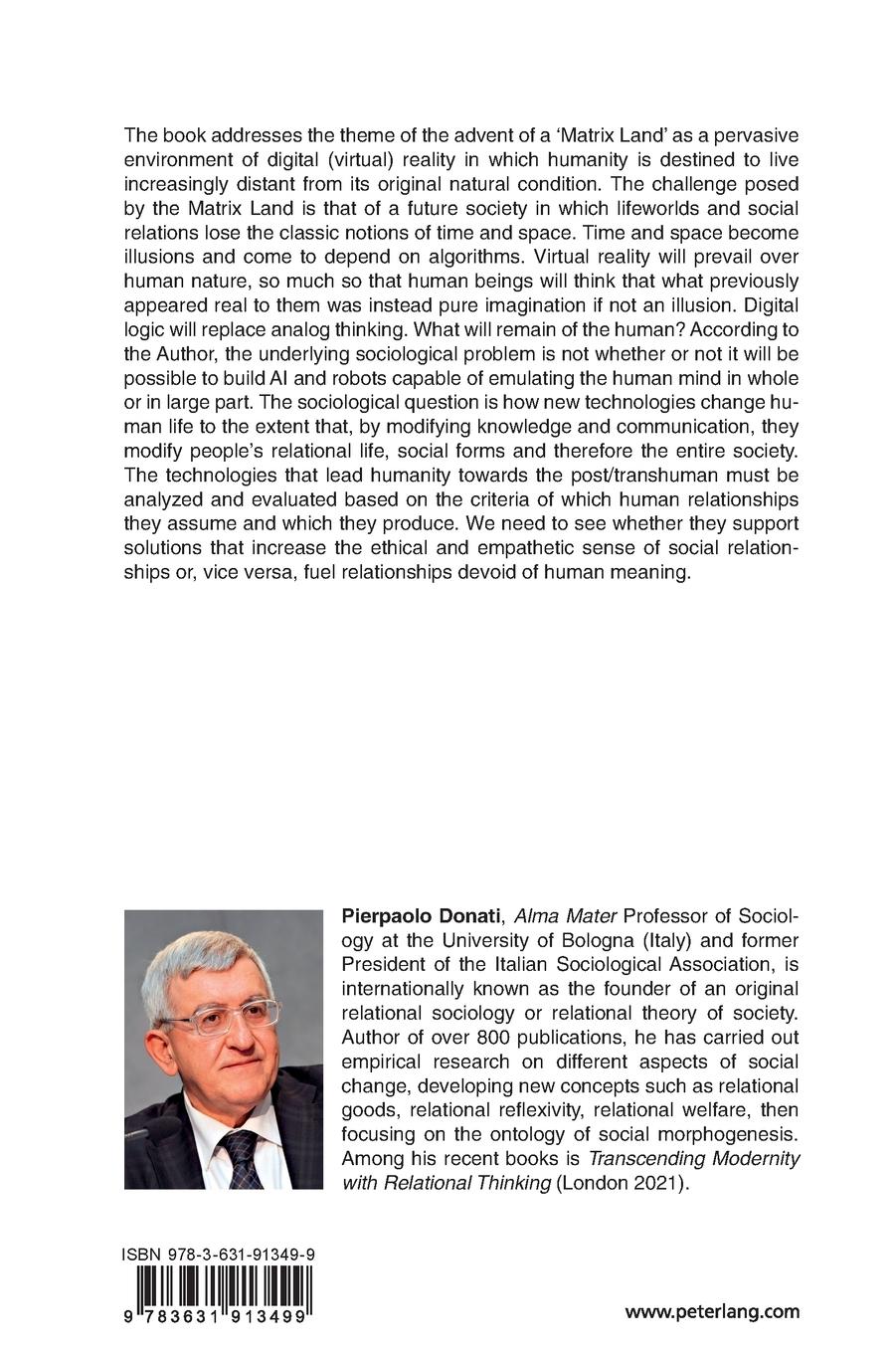 Rückseitencover Being Human in a Virtual Society