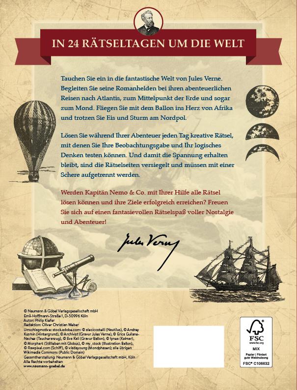 Rückseitencover Jules Verne Adventskalender der Logikrätsel