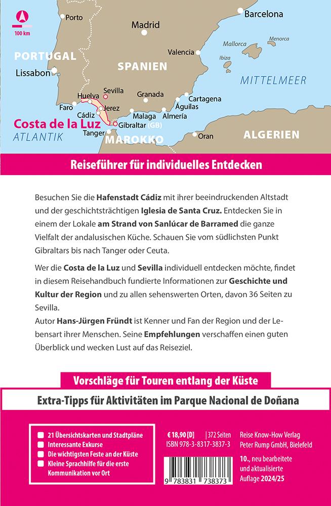Rückseitencover Reise Know-How Reiseführer Costa de la Luz - mit Sevilla