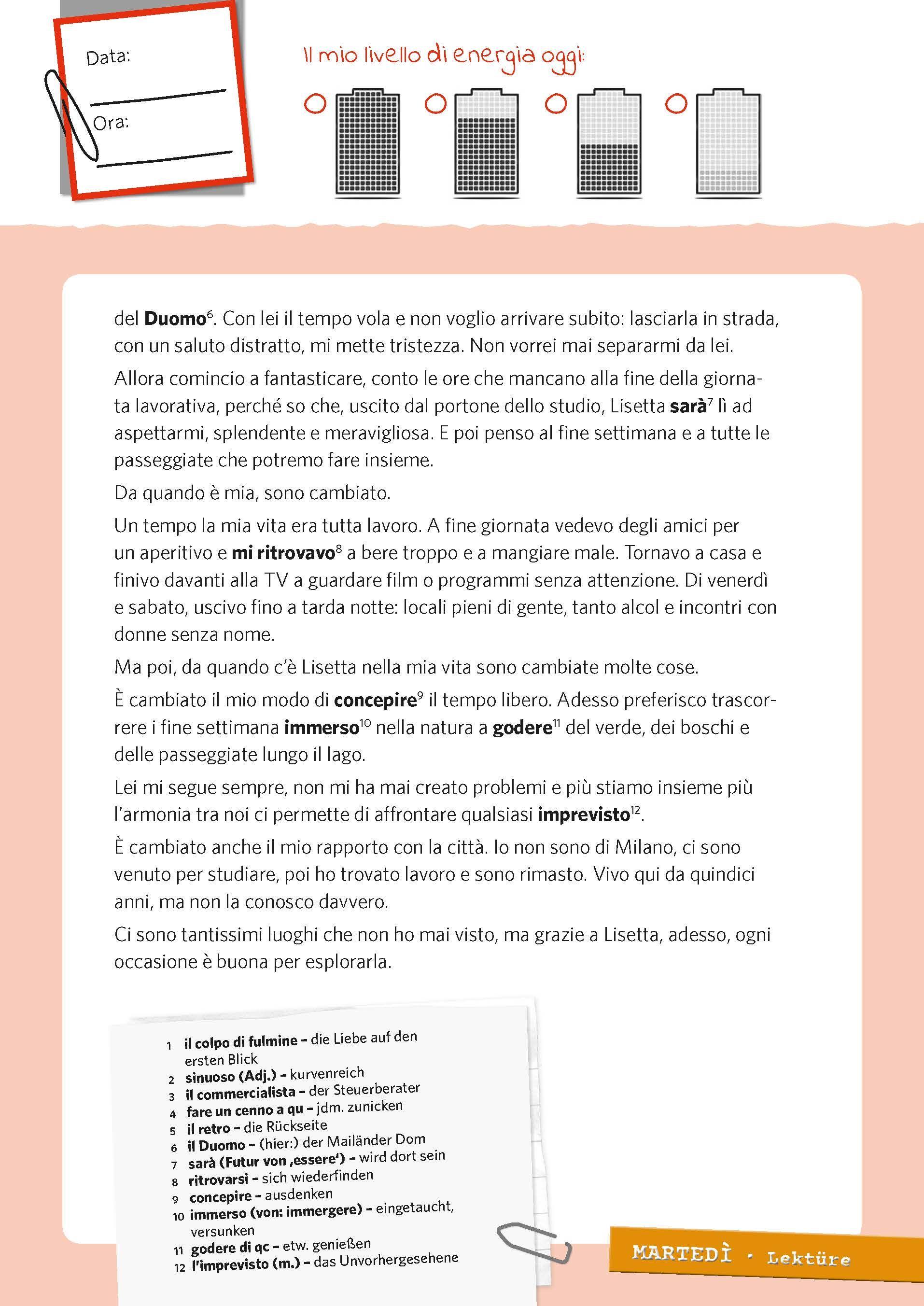 Beispielinhalt (Bild) PONS 365 Auszeiten Italienisch