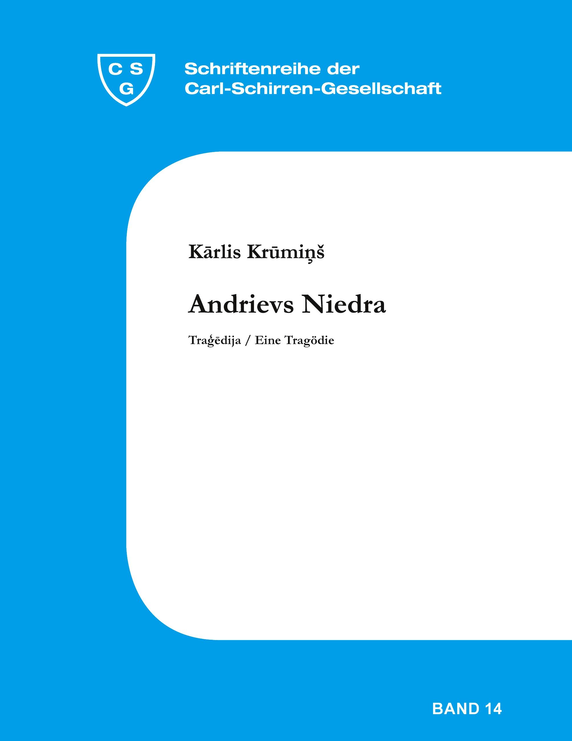 Vorderes Coverbild Andrievs Niedra