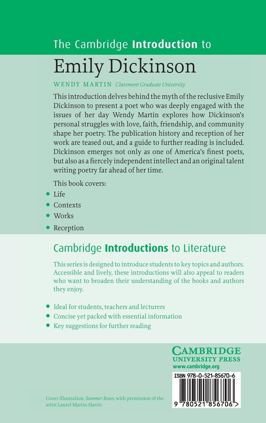 Rückseitencover The Cambridge Introduction to Emily Dickinson