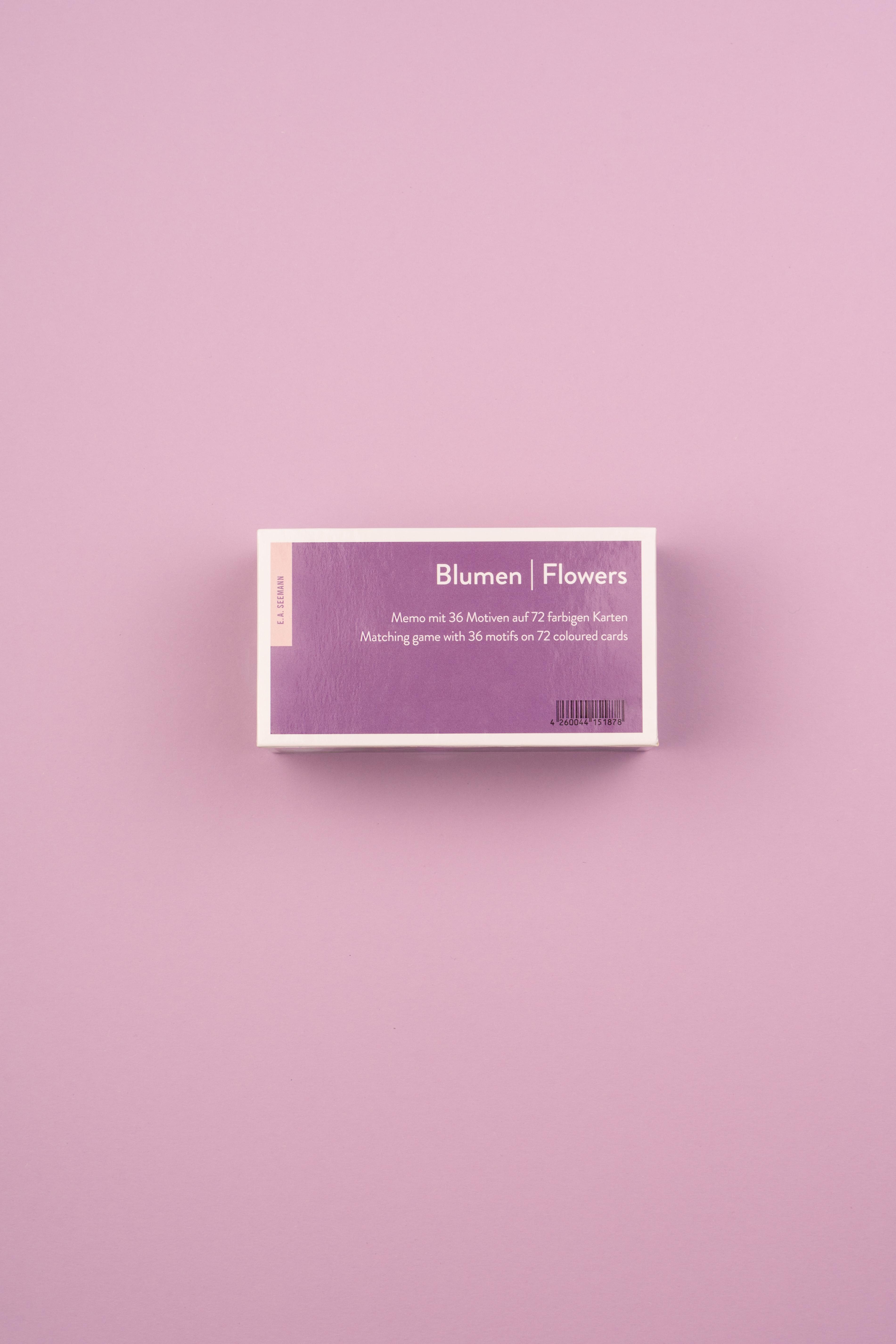 Rückseitencover Blumen. Memo / Flowers. Matching Game