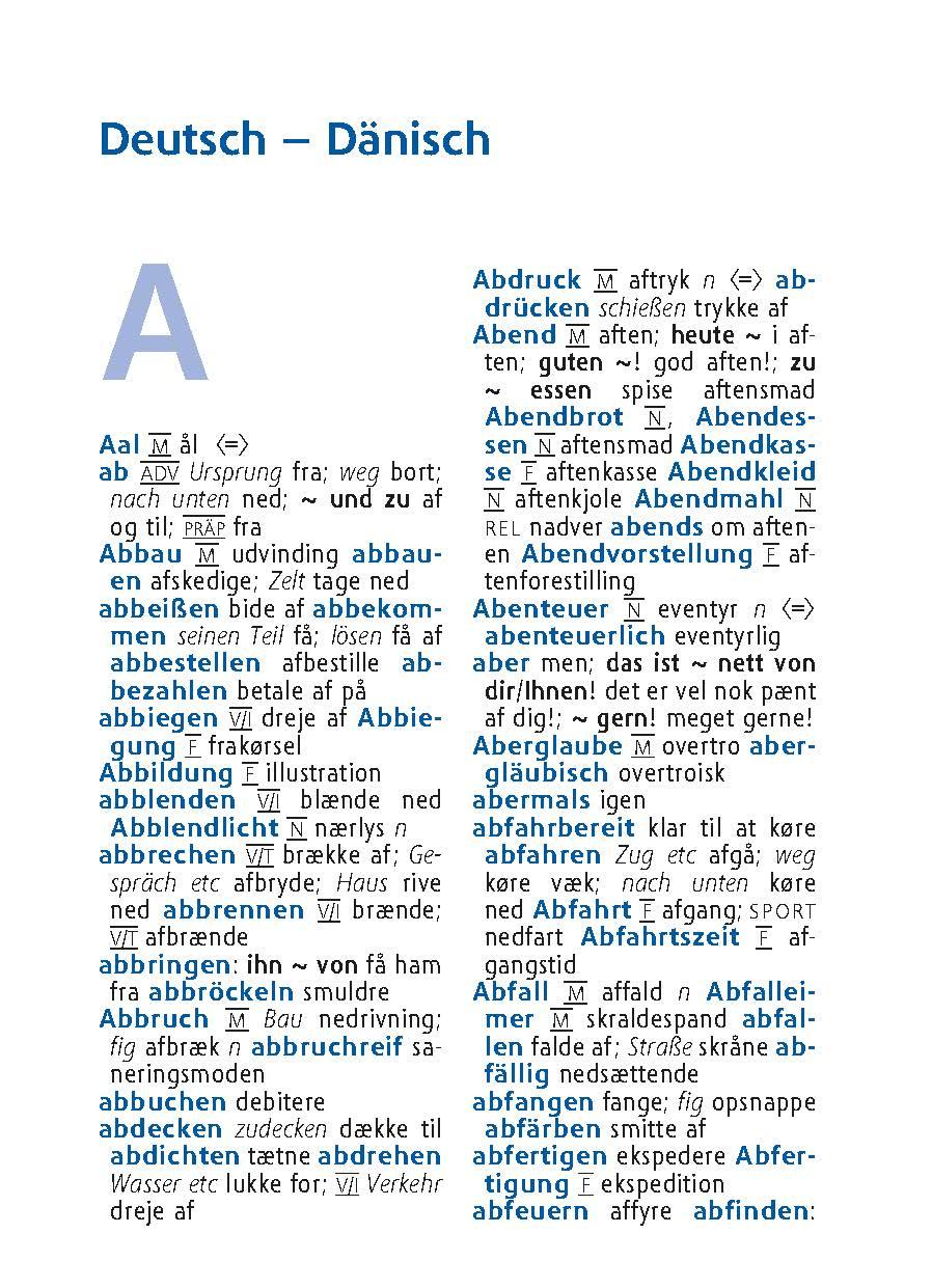 Beispielinhalt (Bild) Langenscheidt Universal-Wörterbuch Dänisch