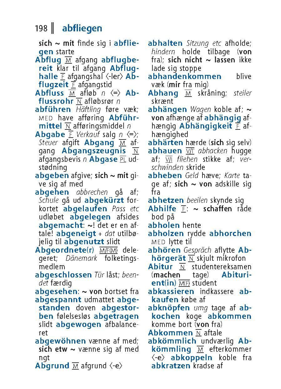 Beispielinhalt (Bild) Langenscheidt Universal-Wörterbuch Dänisch