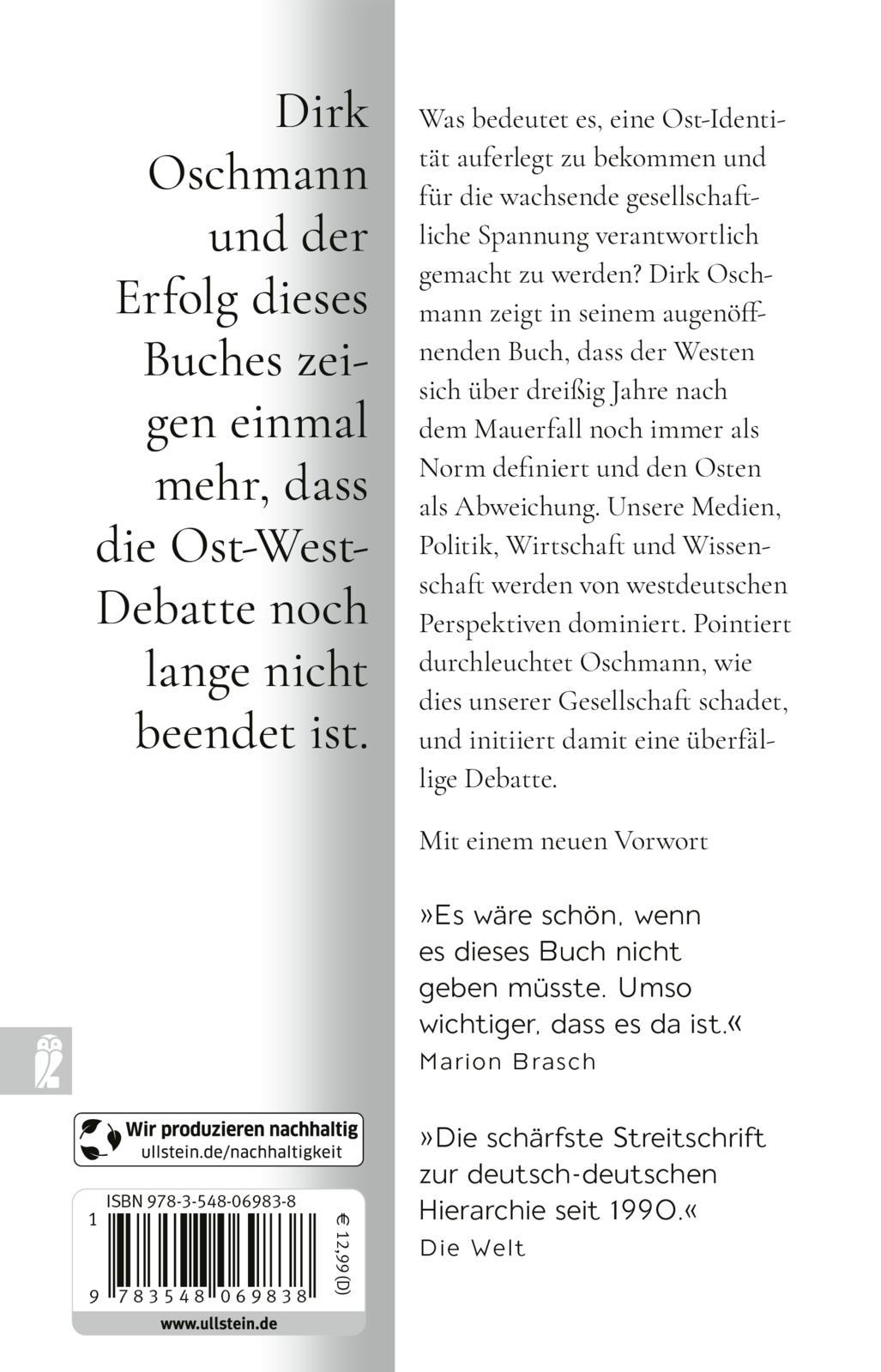 Rückseitencover Der Osten: eine westdeutsche Erfindung