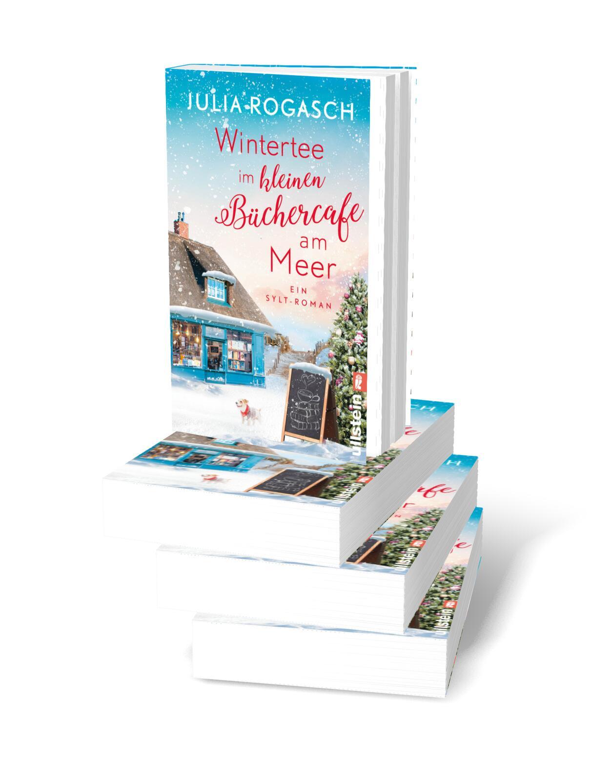 Beispielinhalt (Bild) Wintertee im kleinen Büchercafé am Meer