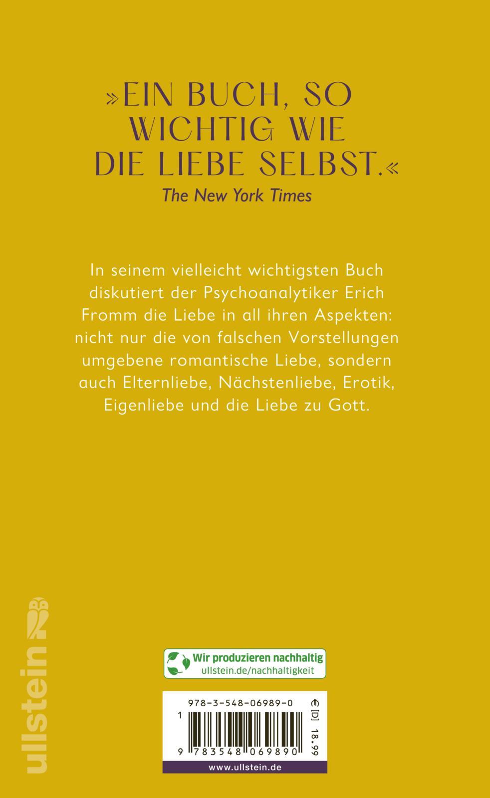 Rückseitencover Die Kunst des Liebens