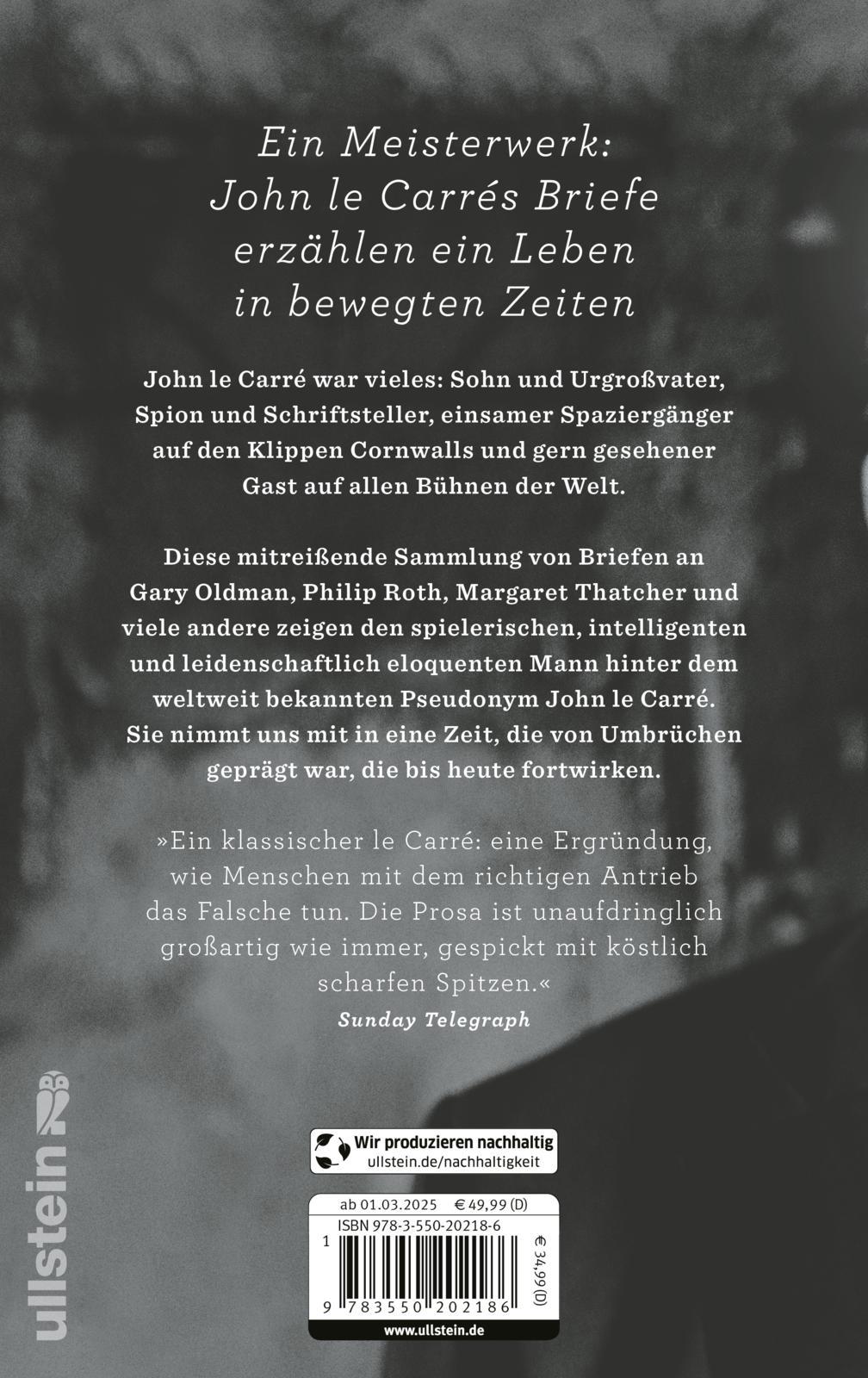 Rückseitencover Ein diskreter Spion. John le Carrés Briefe