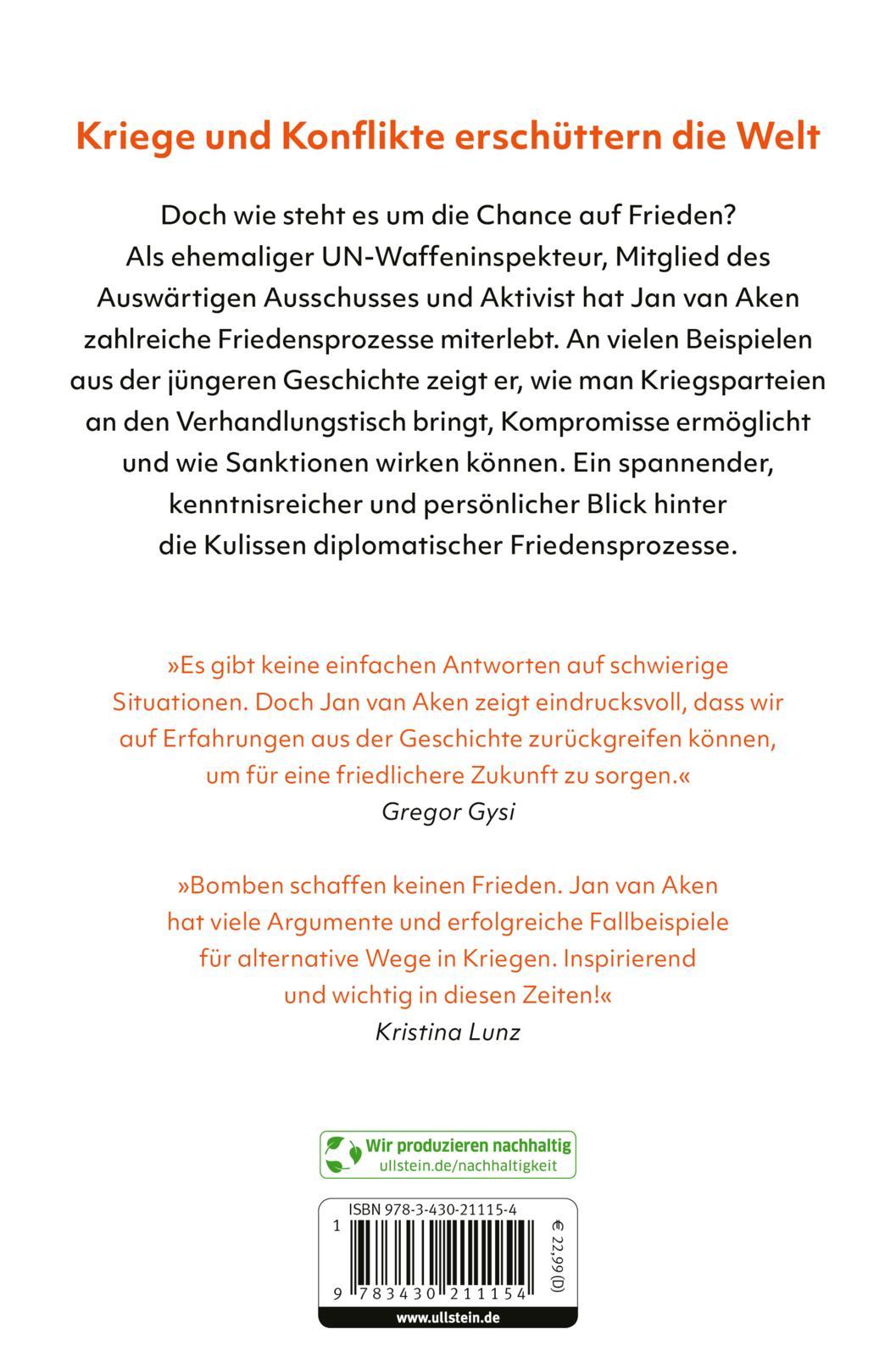 Rückseitencover Worte statt Waffen