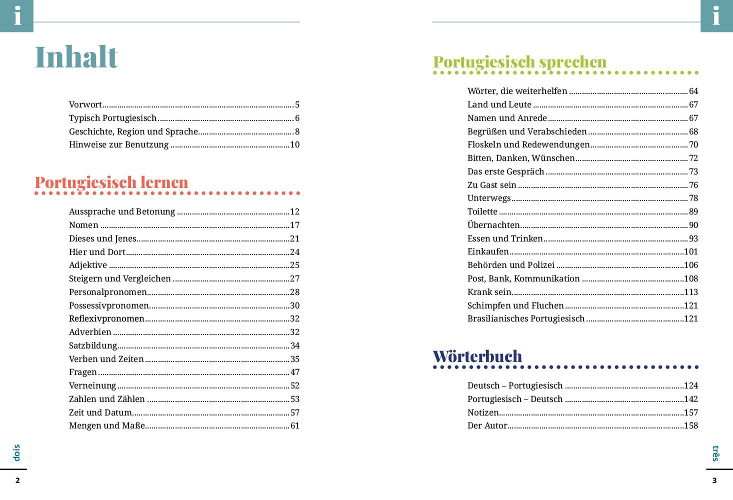 Beispielinhalt (Bild) Reise Know-How Sprachführer Portugiesisch - Wort für Wort