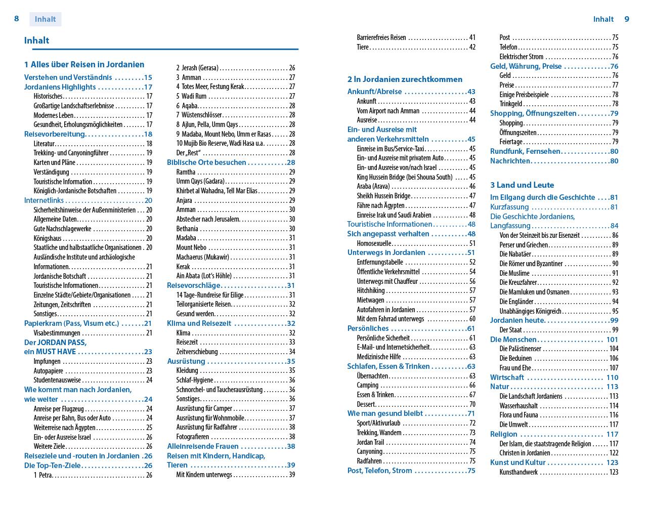 Beispielinhalt (Bild) Reise Know-How Reiseführer Jordanien