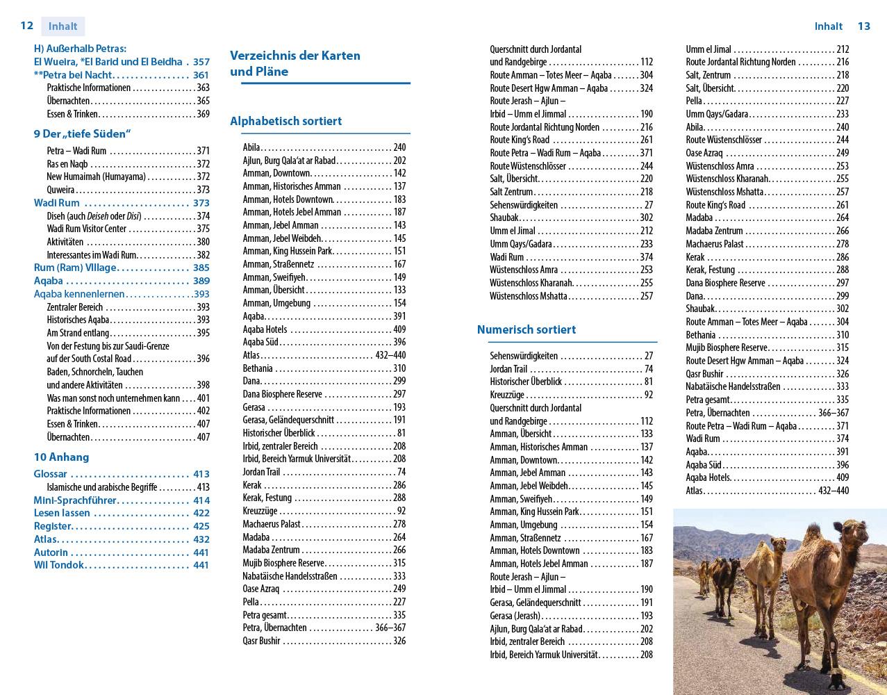 Beispielinhalt (Bild) Reise Know-How Reiseführer Jordanien