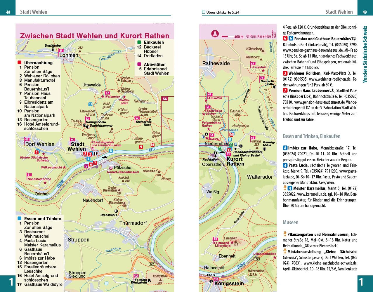 Beispielinhalt (Bild) Reise Know-How Reiseführer Sächsische Schweiz mit Dresden