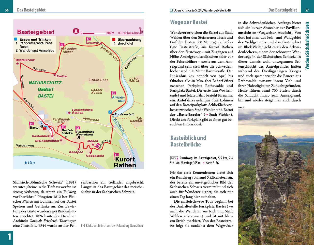 Beispielinhalt (Bild) Reise Know-How Reiseführer Sächsische Schweiz mit Dresden