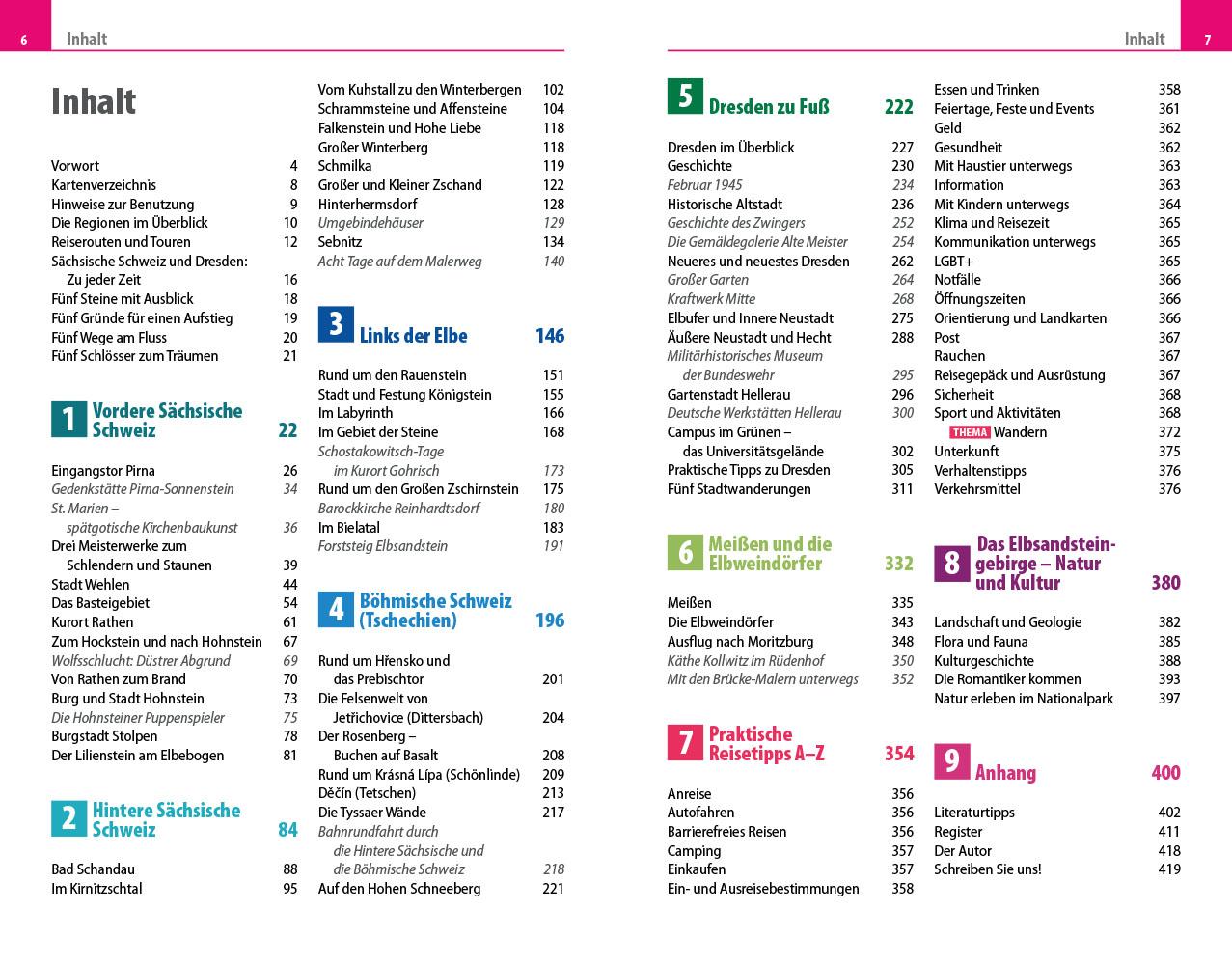 Beispielinhalt (Bild) Reise Know-How Reiseführer Sächsische Schweiz mit Dresden