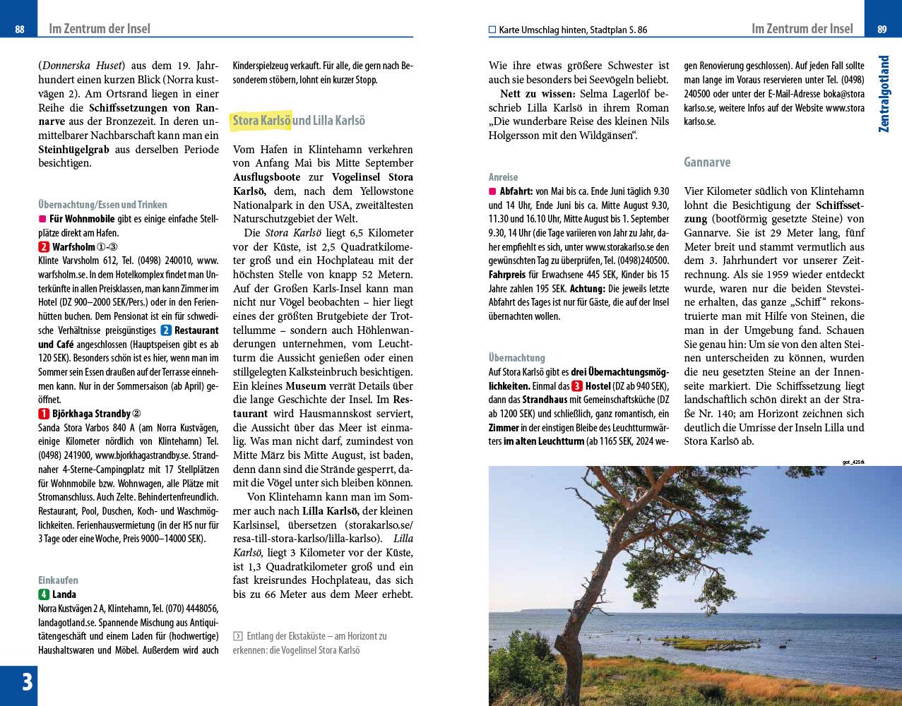 Beispielinhalt (Bild) Reise Know-How Reiseführer Gotland