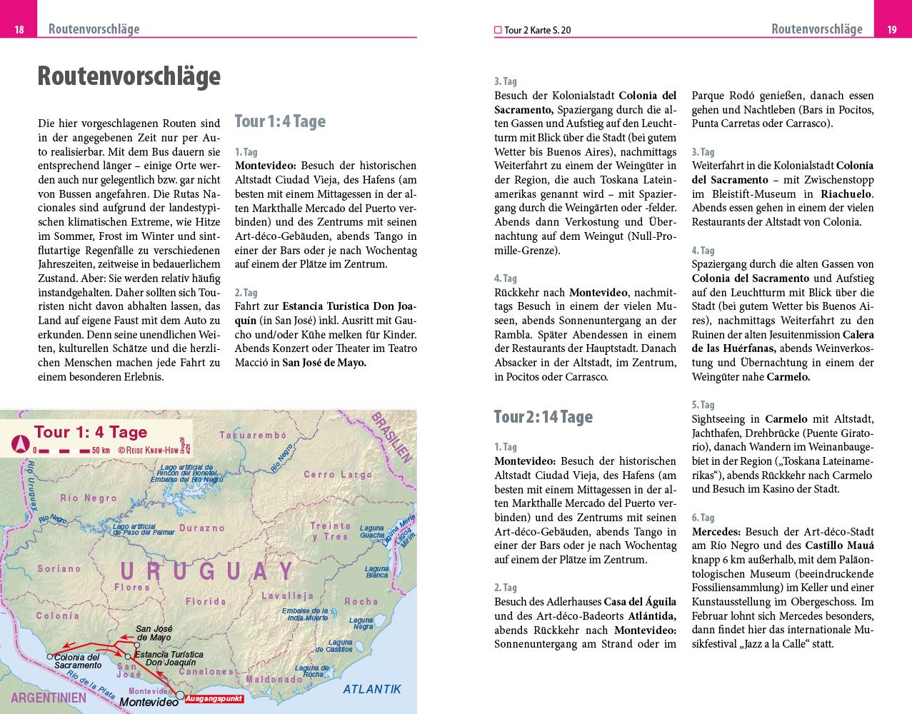 Beispielinhalt (Bild) Reise Know-How Reiseführer Uruguay