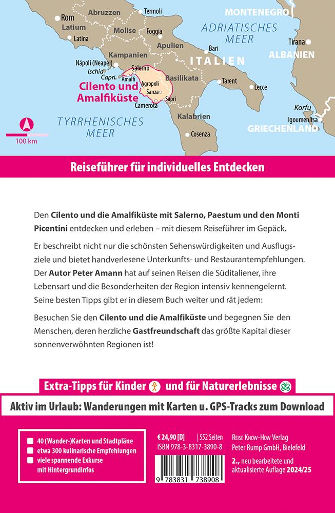 Rückseitencover Reise Know-How Reiseführer Cilento und Amalfiküste