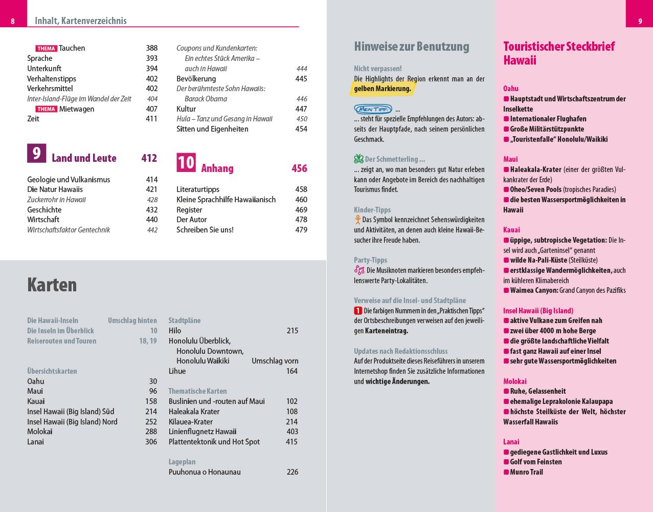 Beispielinhalt (Bild) Reise Know-How Reiseführer Hawaii