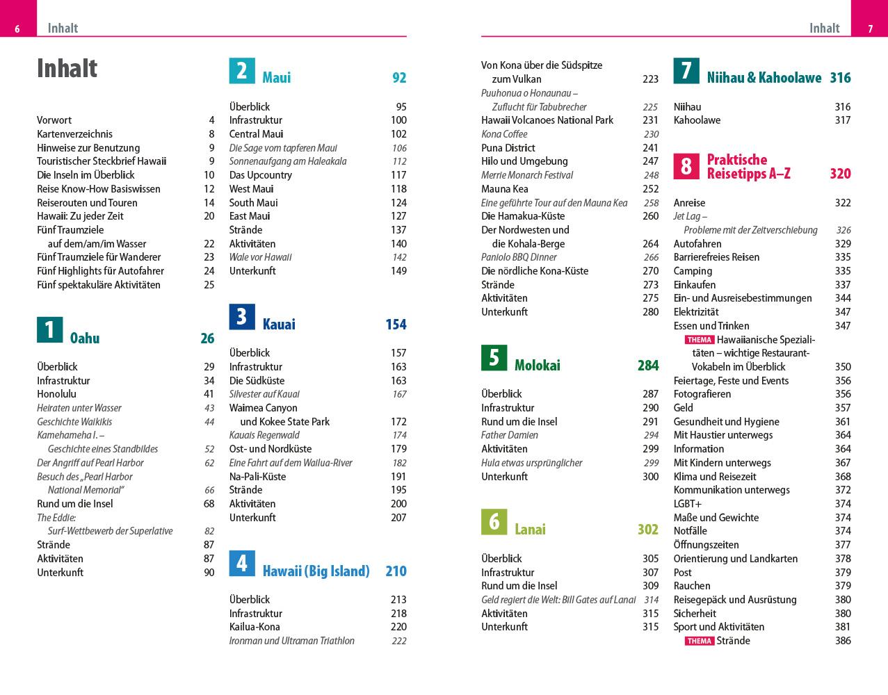 Beispielinhalt (Bild) Reise Know-How Reiseführer Hawaii