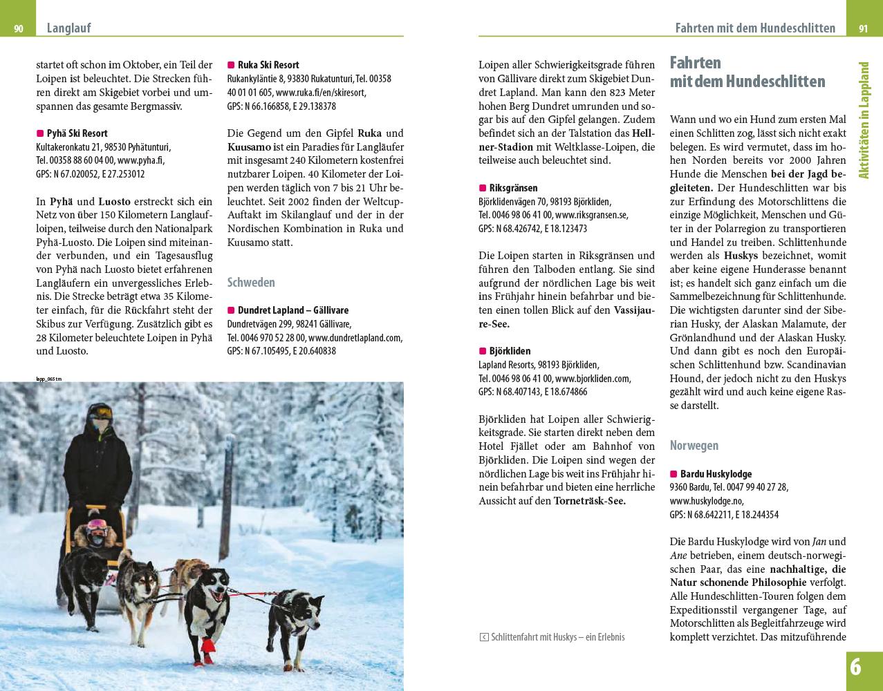 Beispielinhalt (Bild) Reise Know-How Reiseführer Durch Lappland im Winter