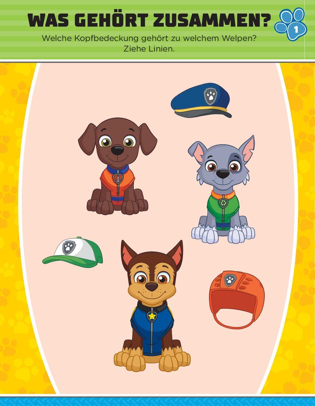 Beispielinhalt (Bild) PAW Patrol Mein Rätselbuch mit 40 Tattoos