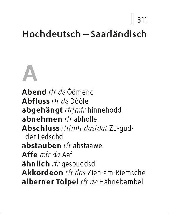 Beispielinhalt (Bild) Langenscheidt Lilliput Saarländisch