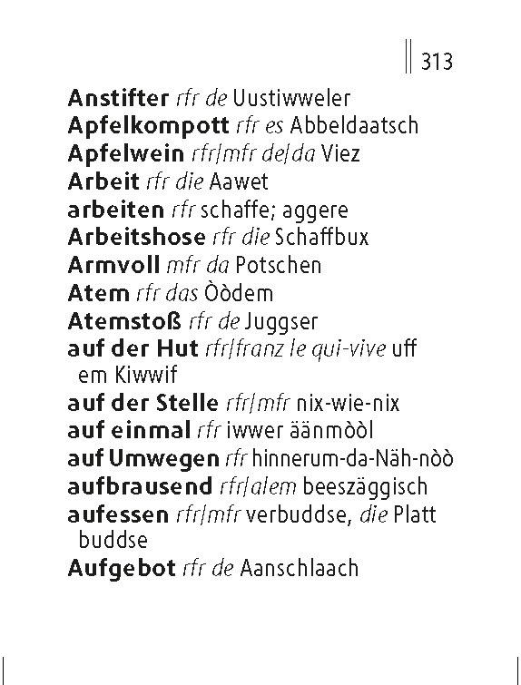 Beispielinhalt (Bild) Langenscheidt Lilliput Saarländisch