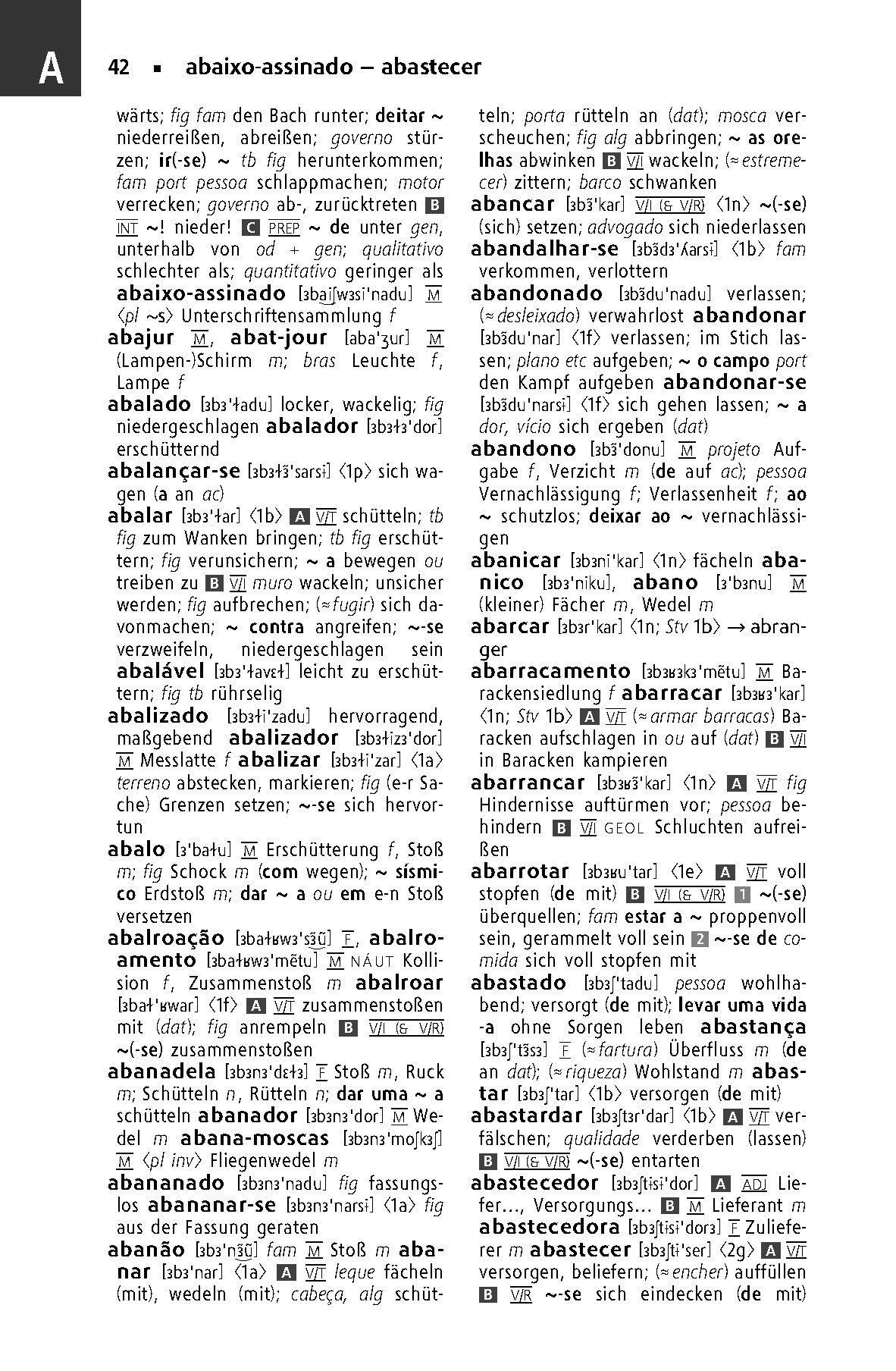 Beispielinhalt (Bild) Langenscheidt Taschenwörterbuch Portugiesisch