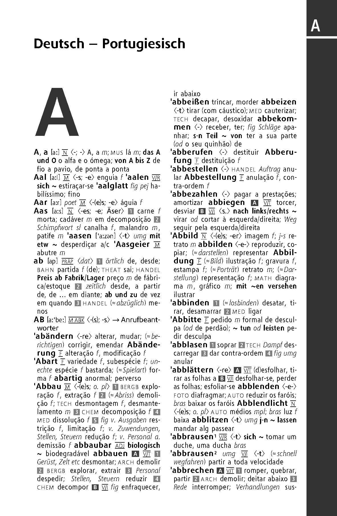 Beispielinhalt (Bild) Langenscheidt Taschenwörterbuch Portugiesisch