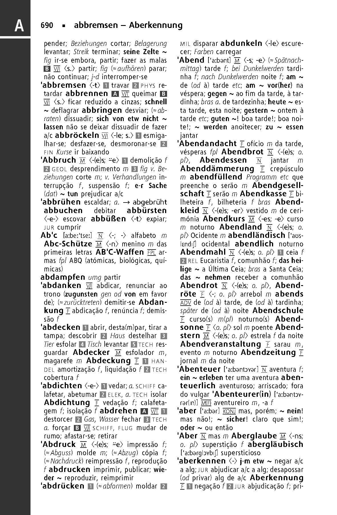 Beispielinhalt (Bild) Langenscheidt Taschenwörterbuch Portugiesisch