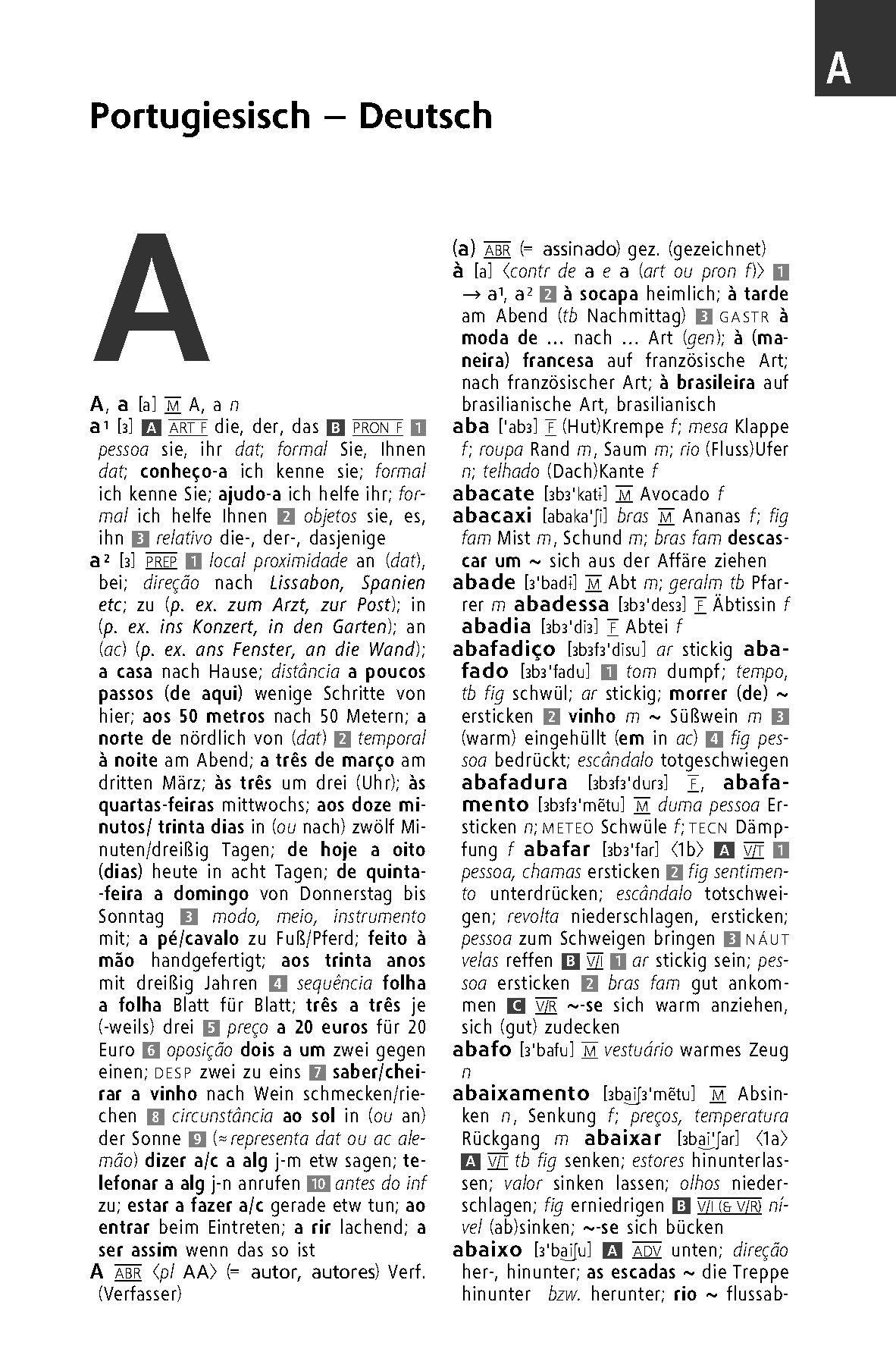 Beispielinhalt (Bild) Langenscheidt Taschenwörterbuch Portugiesisch