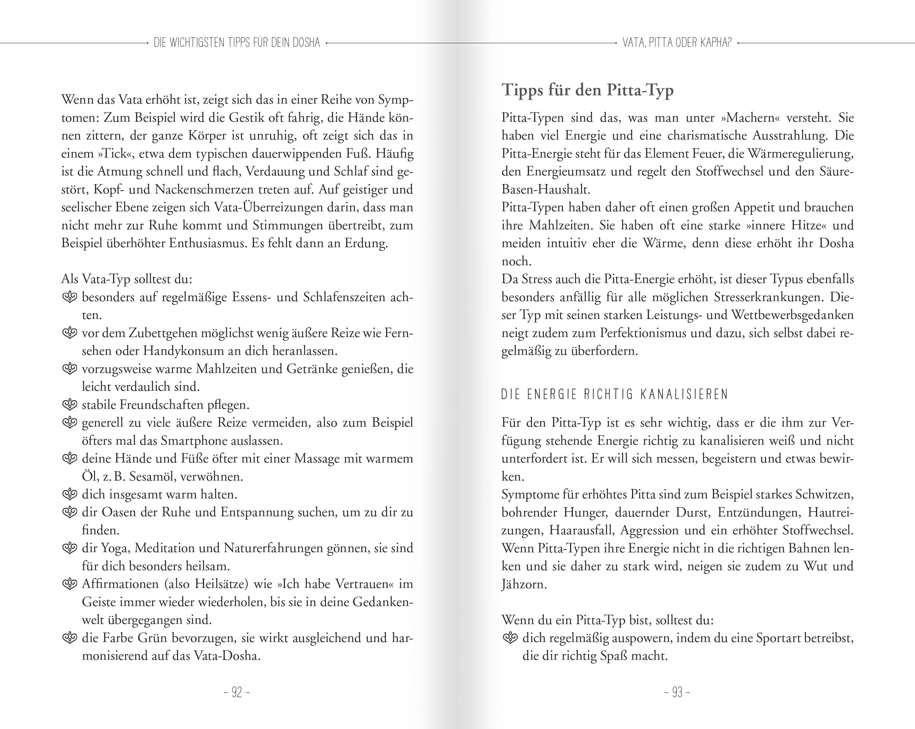 Beispielinhalt (Bild) Every Day Ayurveda. Mit indischem Heilwissen durch die Woche