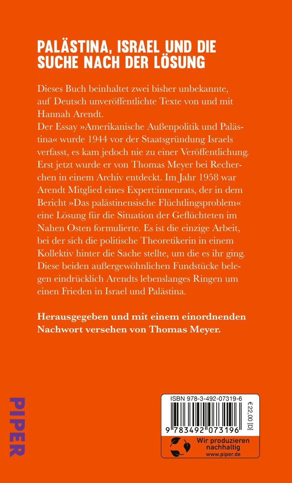 Rückseitencover Über Palästina