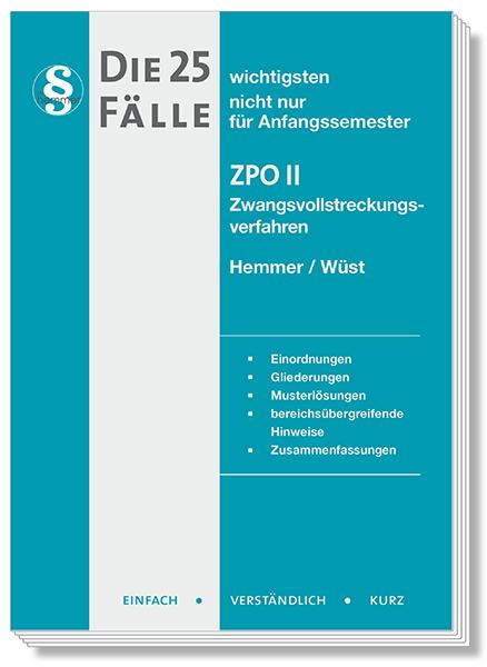 Vorderes Coverbild Die 25 wichtigsten Fälle Zivilprozessrecht (ZPO) II