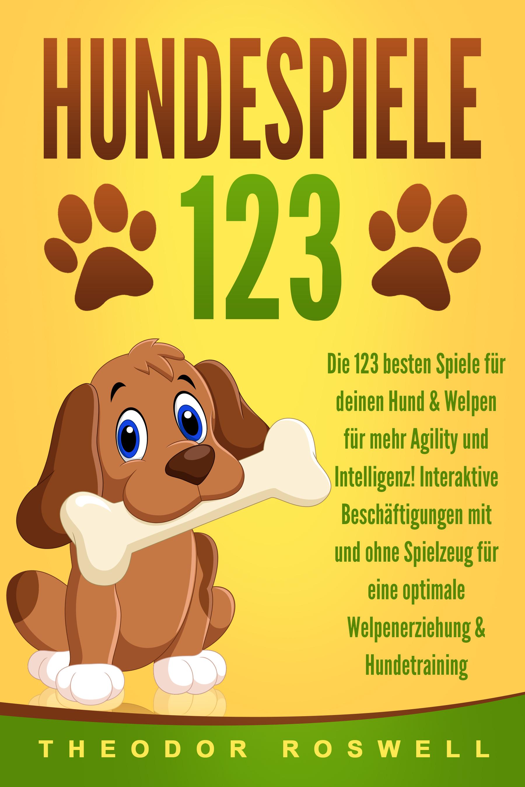 Vorderes Coverbild HUNDESPIELE: Die 123 besten Spiele für deinen Hund & Welpen für mehr Agility und Intelligenz! Interaktive Beschäftigungen mit und ohne Spielzeug für eine optimale Welpenerziehung & Hundetraining