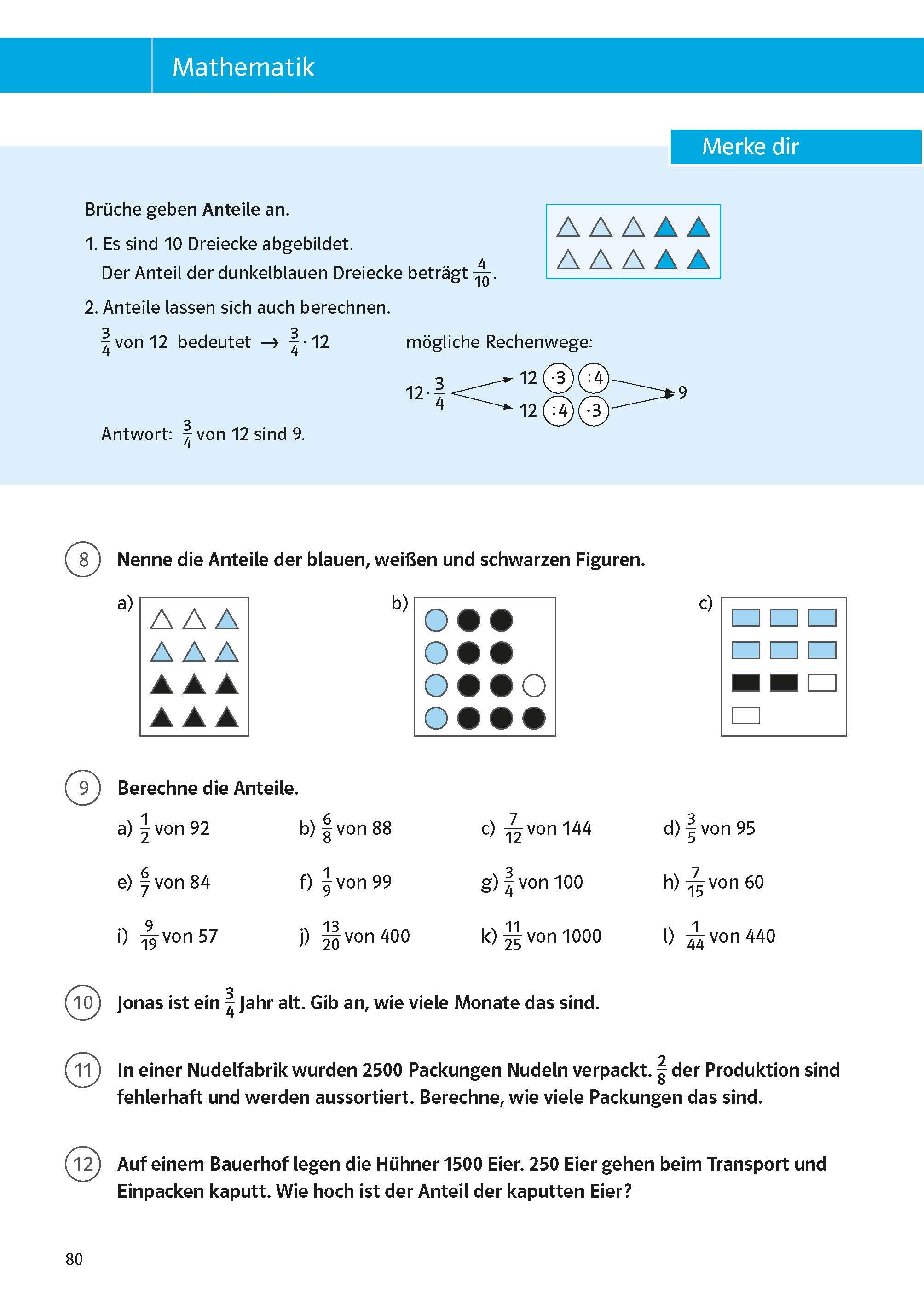 Beispielinhalt (Bild) Sicher durch die 6. Klasse - Deutsch, Mathematik, Englisch