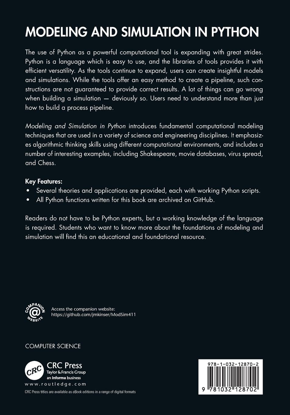 Rückseitencover Modeling and Simulation in Python