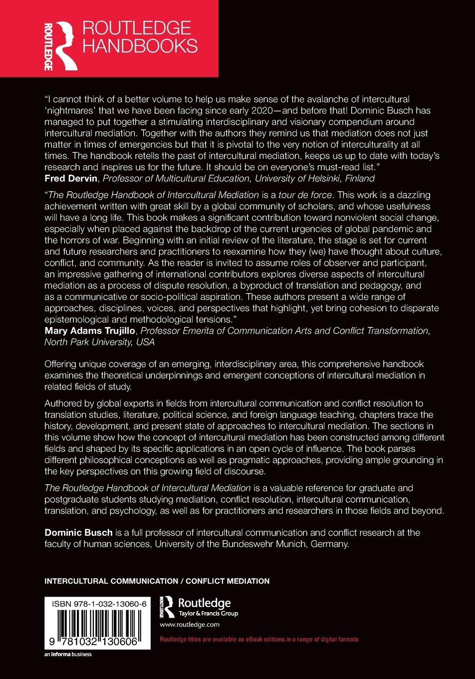 Rückseitencover The Routledge Handbook of Intercultural Mediation
