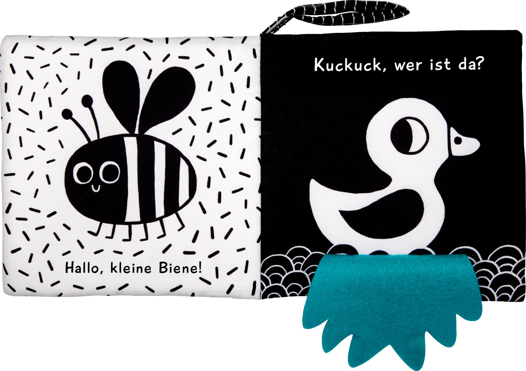Beispielinhalt (Bild) Babys kuschelweiches Kontrastbuch (Stoffbuch)