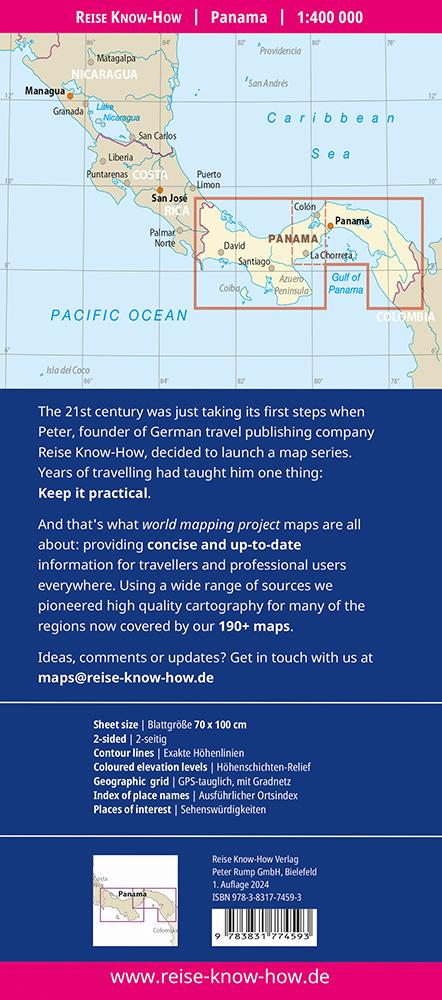 Rückseitencover Reise Know-How Landkarte Panama (1:400.000)