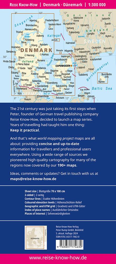 Rückseitencover Reise Know-How Landkarte Dänemark / Denmark (1:300.000)