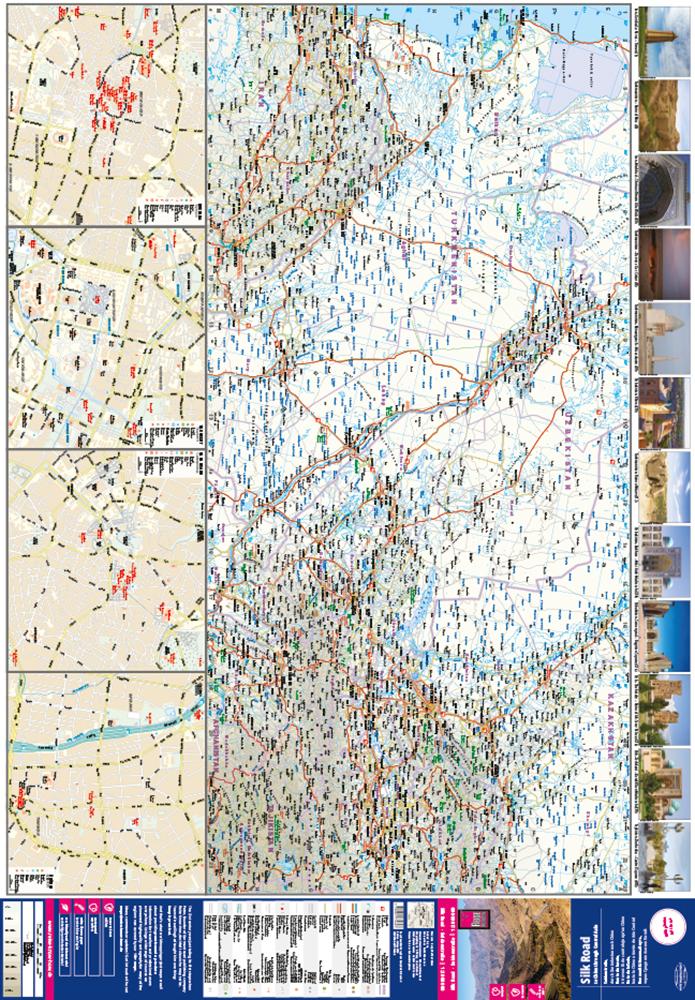 Beispielinhalt (Bild) Reise Know-How Landkarte Seidenstraße / Silk Road (1:2 000 000): Durch Zentralasien nach China / To China through Central Asia